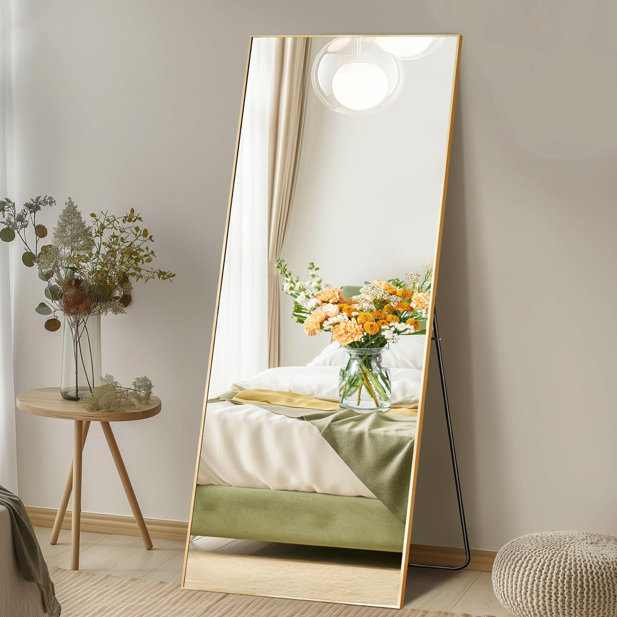DUMOS 59"x16" Arched Full Length Mirror with Stand