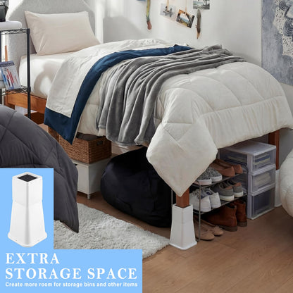 Novabright 4 Pack 12 Inch College Dorm Bed Risers