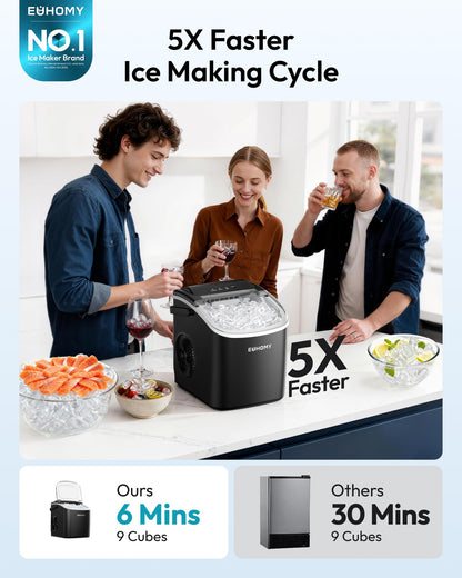 Euhomy Countertop Ice Maker Machine with Handle