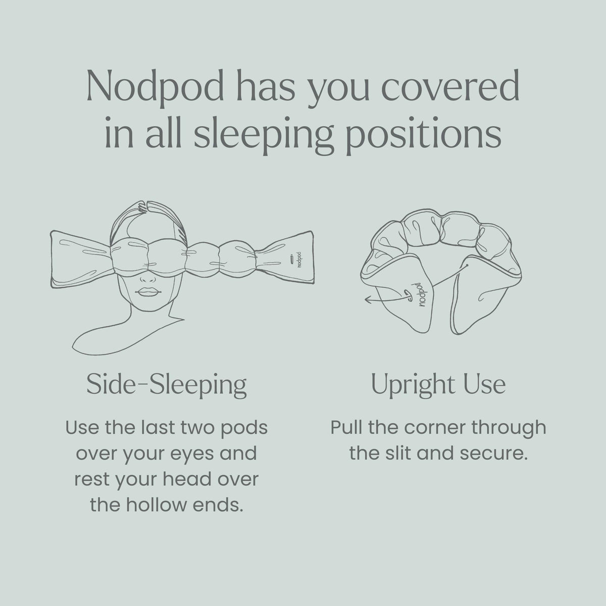 Nodpod Gentle Pressure Sleep Mask | Patented Light Blocking Design for Sleeping, Traveling & Relaxation - Sage