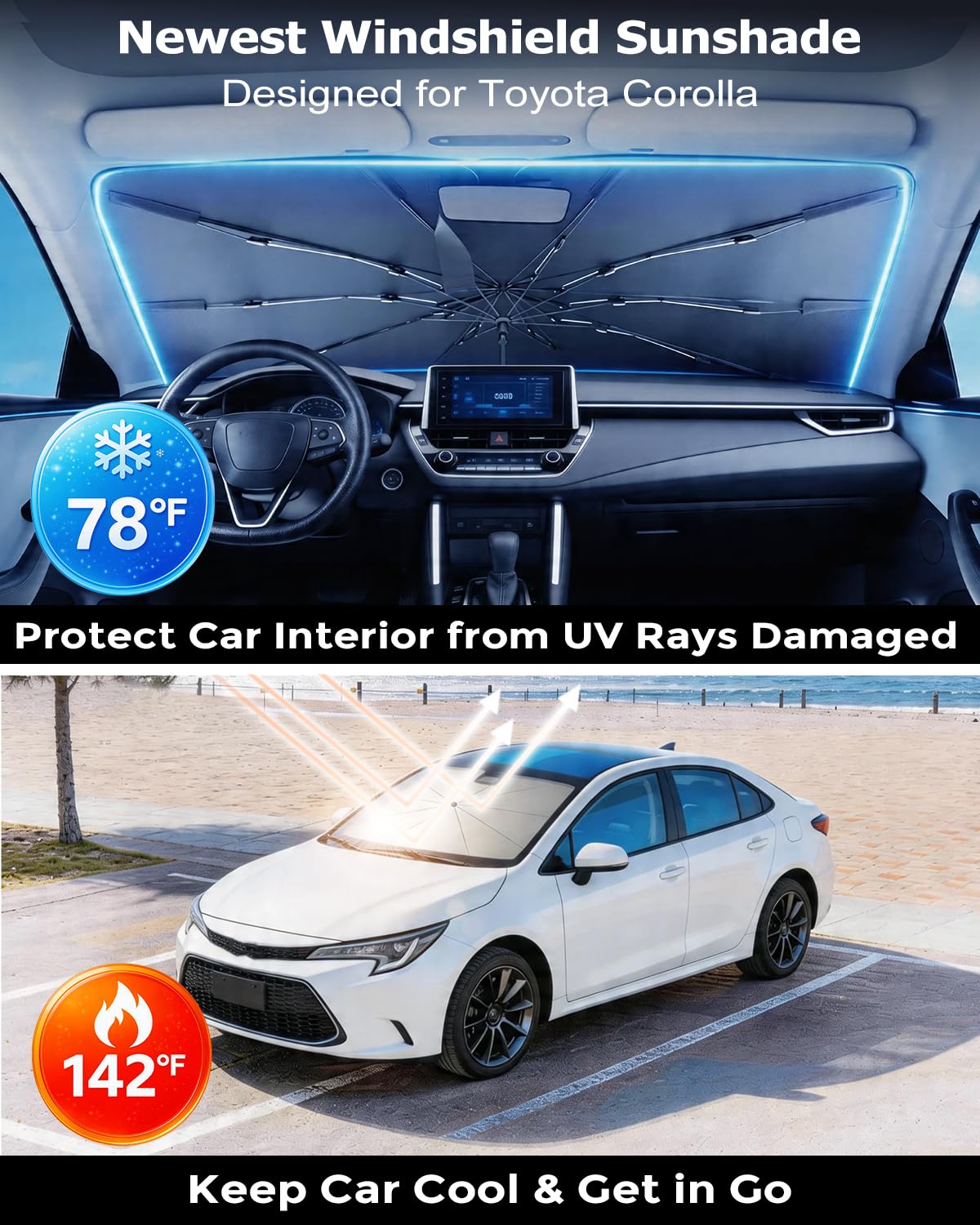 Dmjn Umbrella Windshield Sun Shade