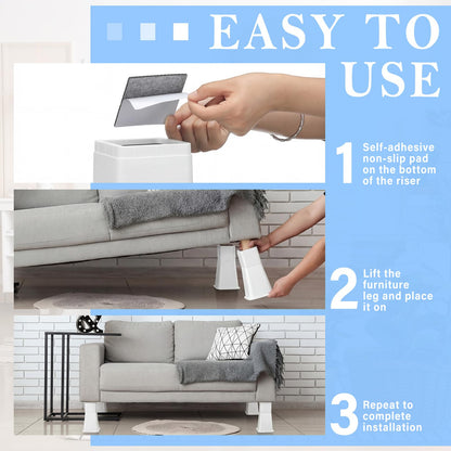 Novabright 4 Pack 12 Inch College Dorm Bed Risers