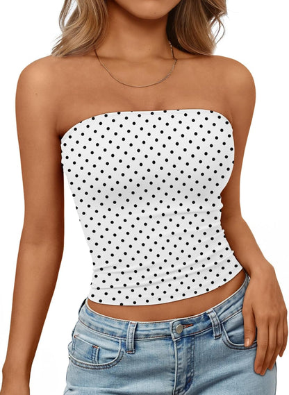 Trendy Queen Women's Strapless Bandeau Crop Top