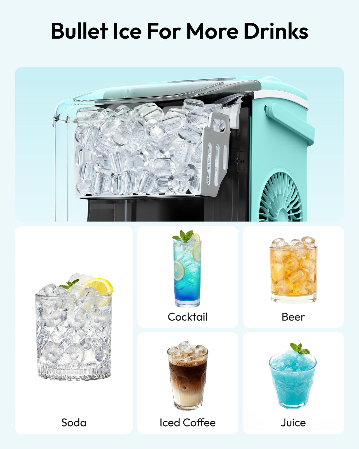 Euhomy Countertop Ice Maker Machine with Handle