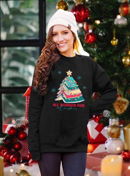 Christmas Sweatshirts for Women Cute Christmas Tree Graphic Long Sleeve Shirt Xmas Holiday Party Pullover Blouse