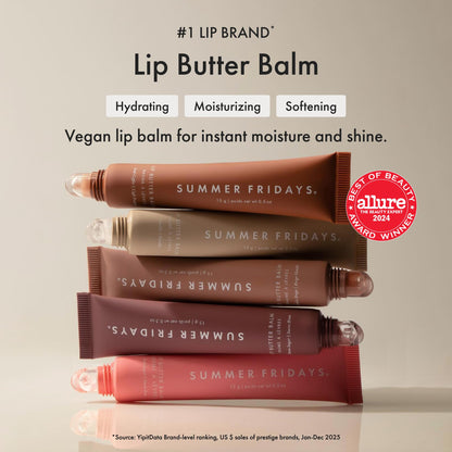Summer Fridays Lip Butter Balm - Moisturizing Lip Gloss for Instant Shine + Sheer Color