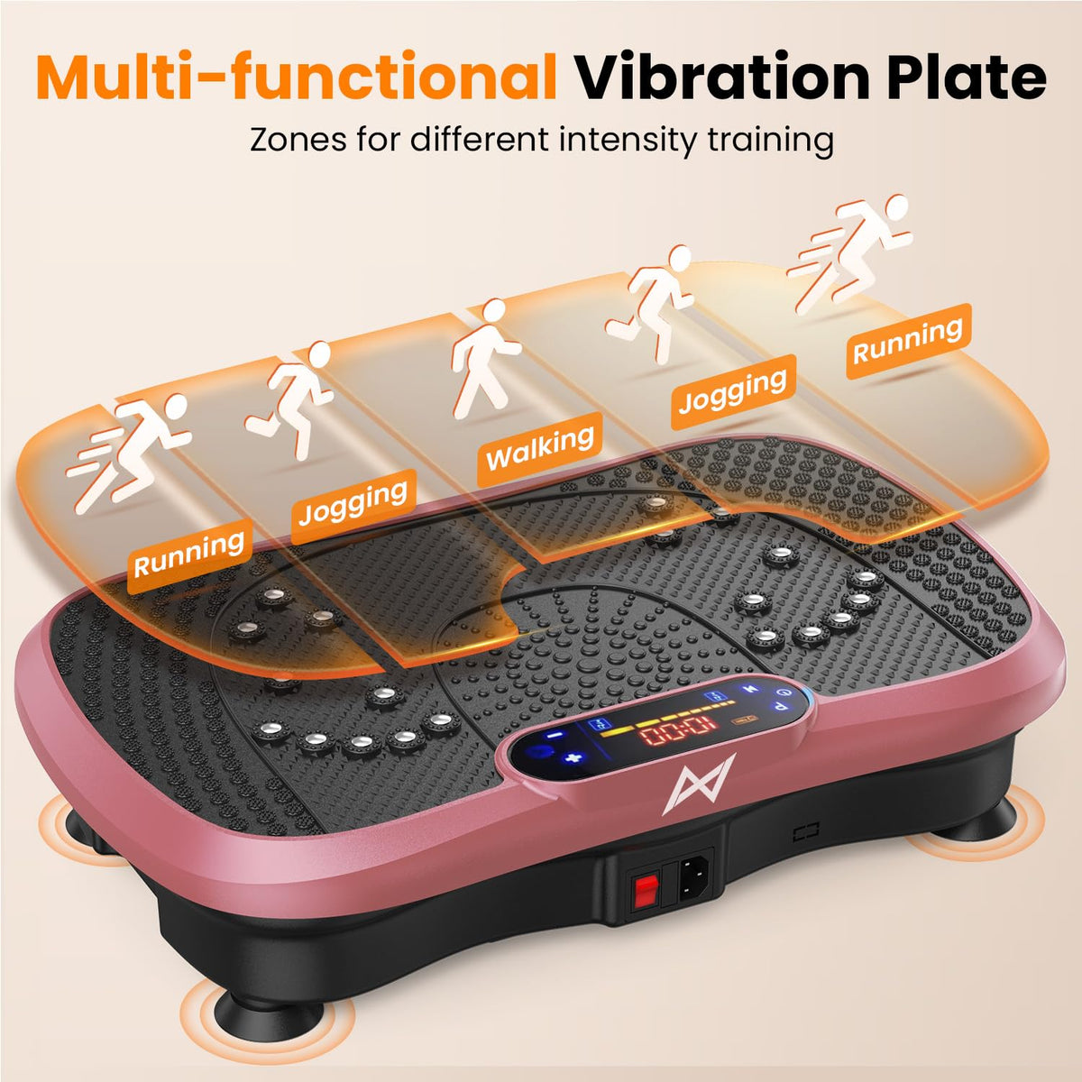 Axv Vibration Plate Fitness Platform Exercise Machine Vibrating Shaking Full Body Shaker Workout Vibrate Stand Shake Board Sport for Weight Loss Fat Burner for Gym Home Office