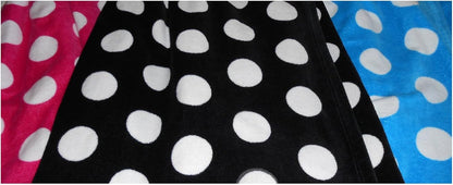 BY LORA Polka Dot Cotton Womens Terry Velour Spa Wrap Towel