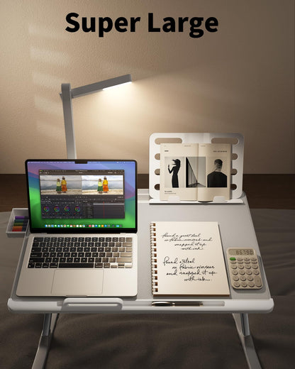 Laptop Bed Tray Desk with LED Desk Lamp