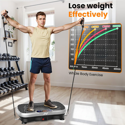 Axv Vibration Plate Fitness Platform Exercise Machine Vibrating Shaking Full Body Shaker Workout Vibrate Stand Shake Board Sport for Weight Loss Fat Burner for Gym Home Office