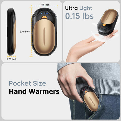 AI Hand Warmers Rechargeable 2 Pack, AI Smart Chips Electric Hand Warmers, 20Hrs Long