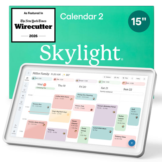 Skylight Calendar: 15-Inch Wall Planner Digital Calendar & Chore Chart, Smart Touchscreen Interactive Display