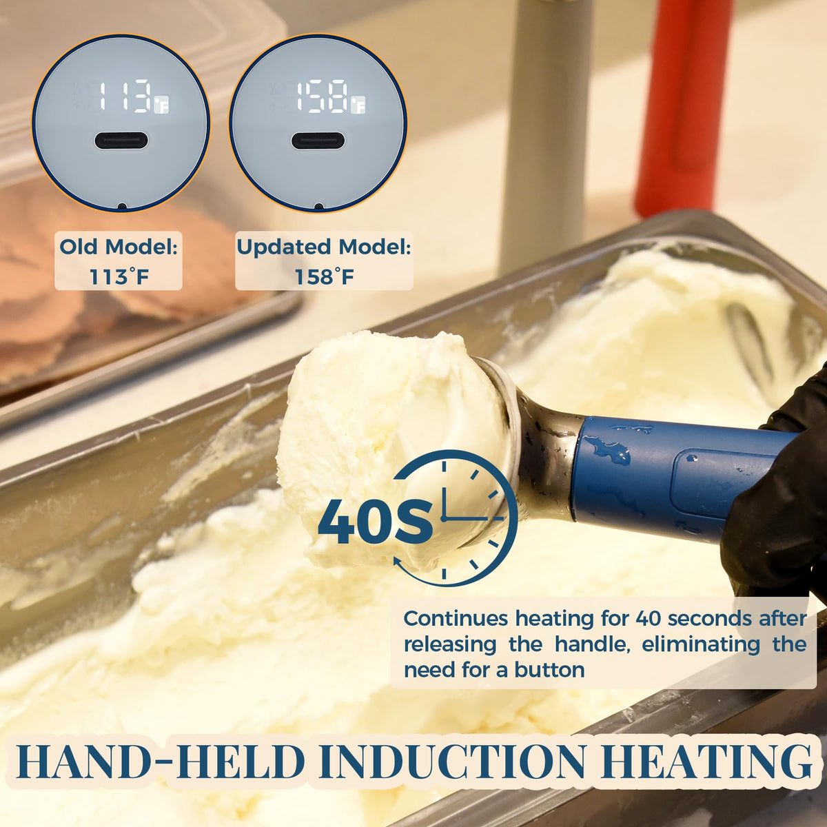 Heated Ice Cream Scoop Rechargeable
