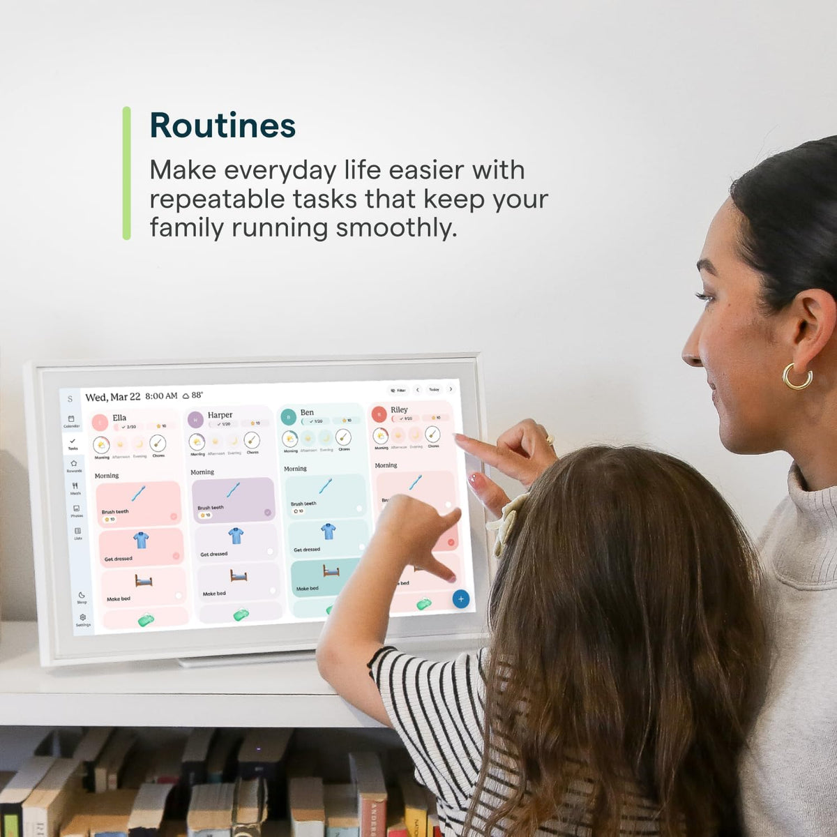 Skylight Calendar: 15-Inch Wall Planner Digital Calendar & Chore Chart, Smart Touchscreen Interactive Display