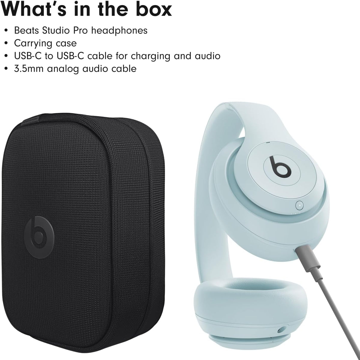 Beats Studio Pro Premium Wireless Over-Ear Headphones- Up to 40-Hour Battery Life, Active Noise Cancelling, Great for Travel & Commuting, USB-C Lossless Audio, Apple & Android Compatible -Black