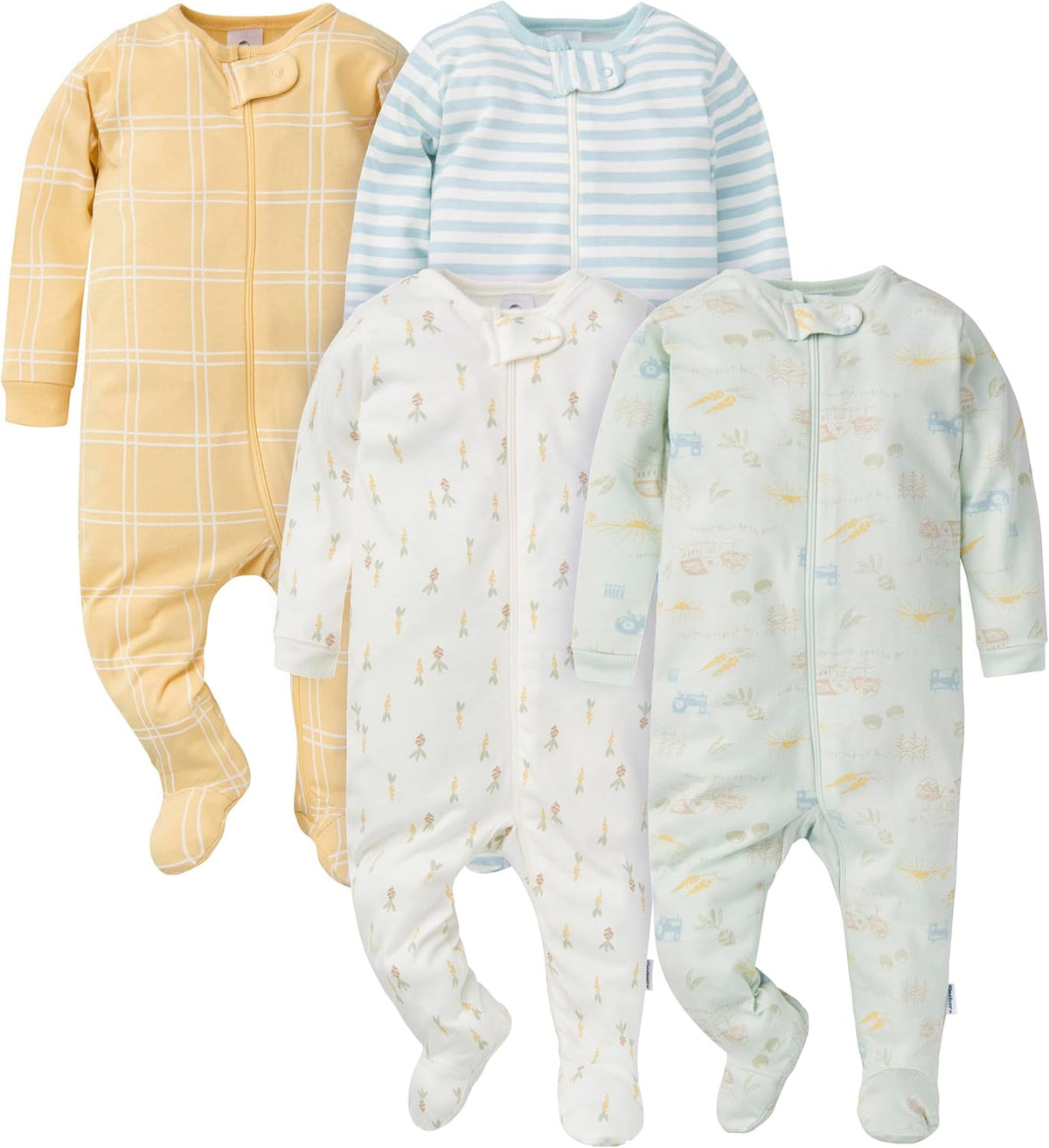 Gerber Baby Girls 4-Pack Sleep 'N Play Footie