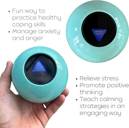 The Calm Ball – Therapist-Designed Coping Skills Magic 8 Ball with 20 Calming Strategies & Guidebook