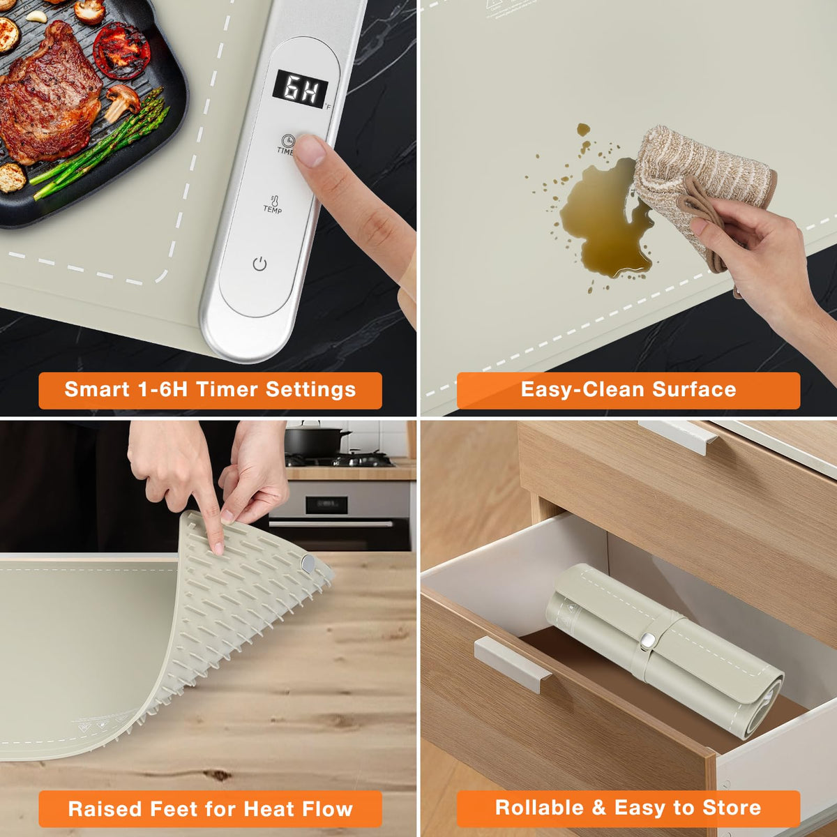 FYY Warming Mat for Food 24"x15", Rapid and Full Surface Heating