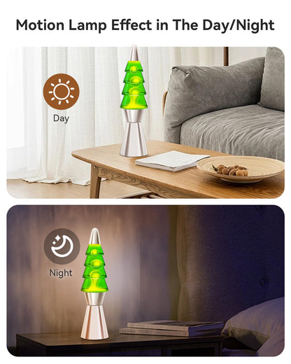 Christmas Tree Liquid Motion Lamp,for Mother's Day/Mom Gifts,14.5 Inches Table Lamp Christmas Indoor Decorations for Adults and Kids, Mood Lighting Home Decor Lav Night Light