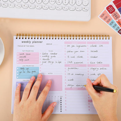 Thboxes Weekly Desk Planner, 8.5x11 In To Do List Notepad, 52 Sheets