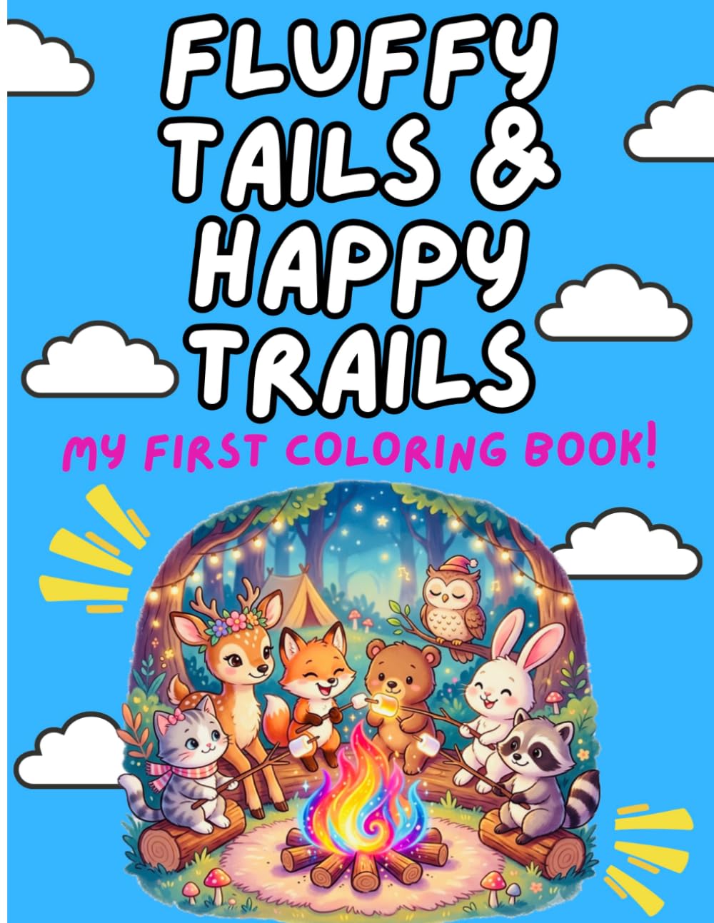 Fluffy Tails and Happy Trails: My First Coloring Book | Created by Krimzen & White