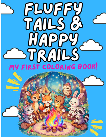 Fluffy Tails and Happy Trails: My First Coloring Book | Created by Krimzen & White