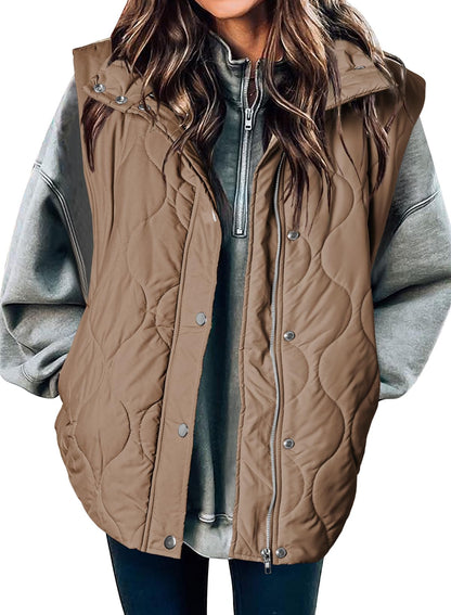EVALESS Womens Lightweight Cropped Puffer Vest