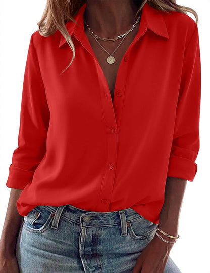 Zeagoo Blouses for Women Dressy Casual Long Sleeve Button Down Shirts Tops