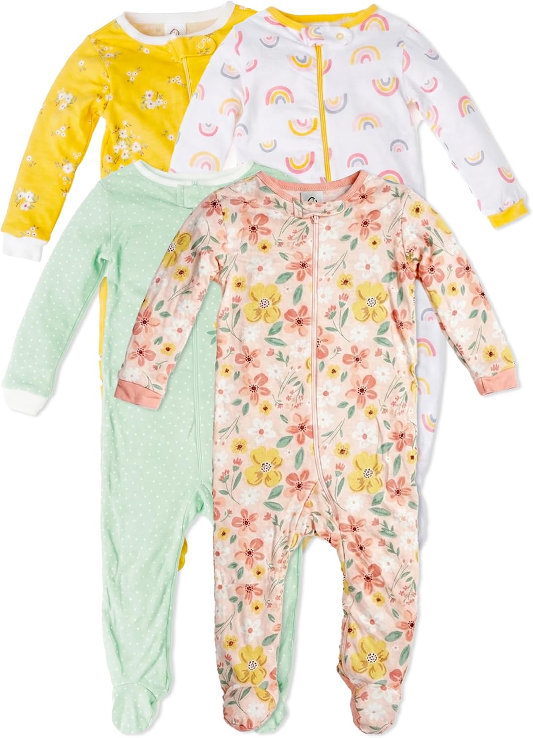 Gerber Baby Girls 4-Pack Sleep 'N Play Footie