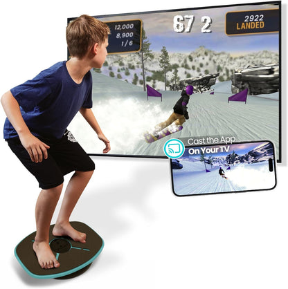 Gobalance Board - App-Enabled Balance Board. Smart Bluetooth Sensor, 12 Free Interactive Games - Fun, Balance Training and Home Gym Workout! Boost Coordination & Strength for Teens and Adults