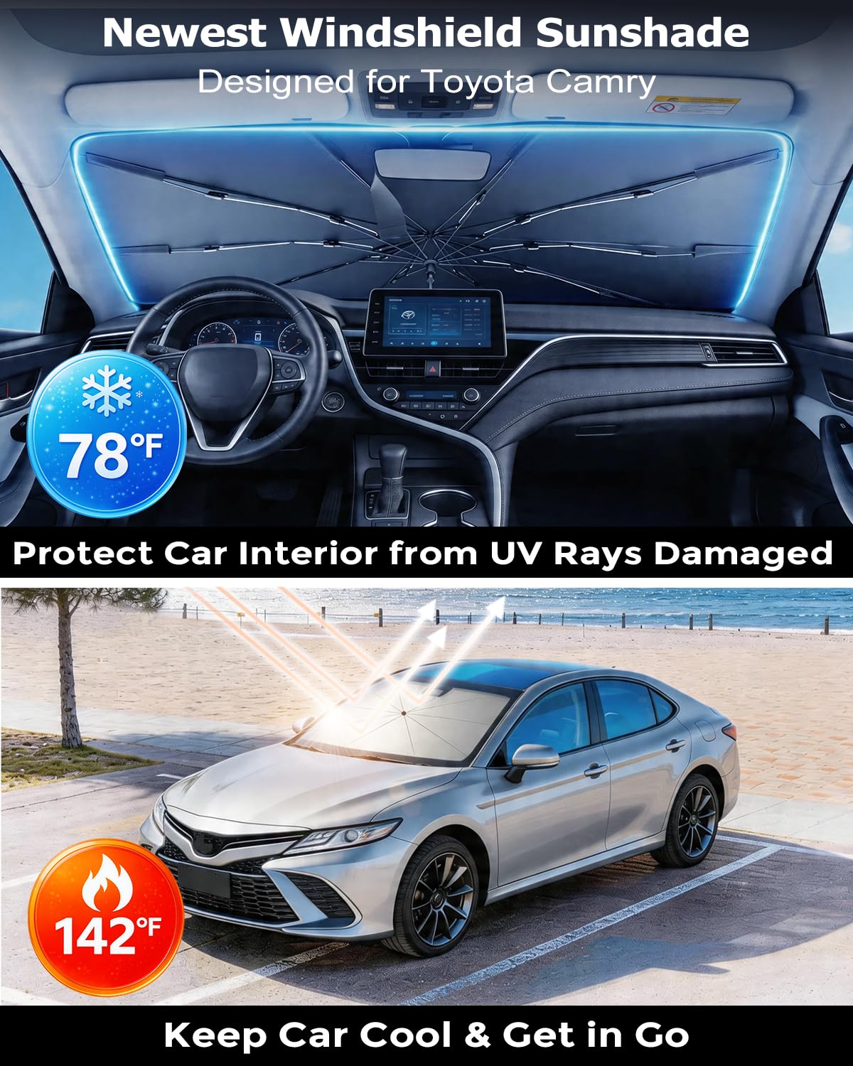 Dmjn Umbrella Windshield Sun Shade