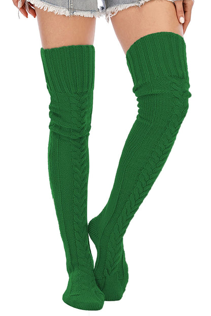 Leoparts Women's Cable Knit Thigh High Socks Over Knee Leg Warmer Stockings