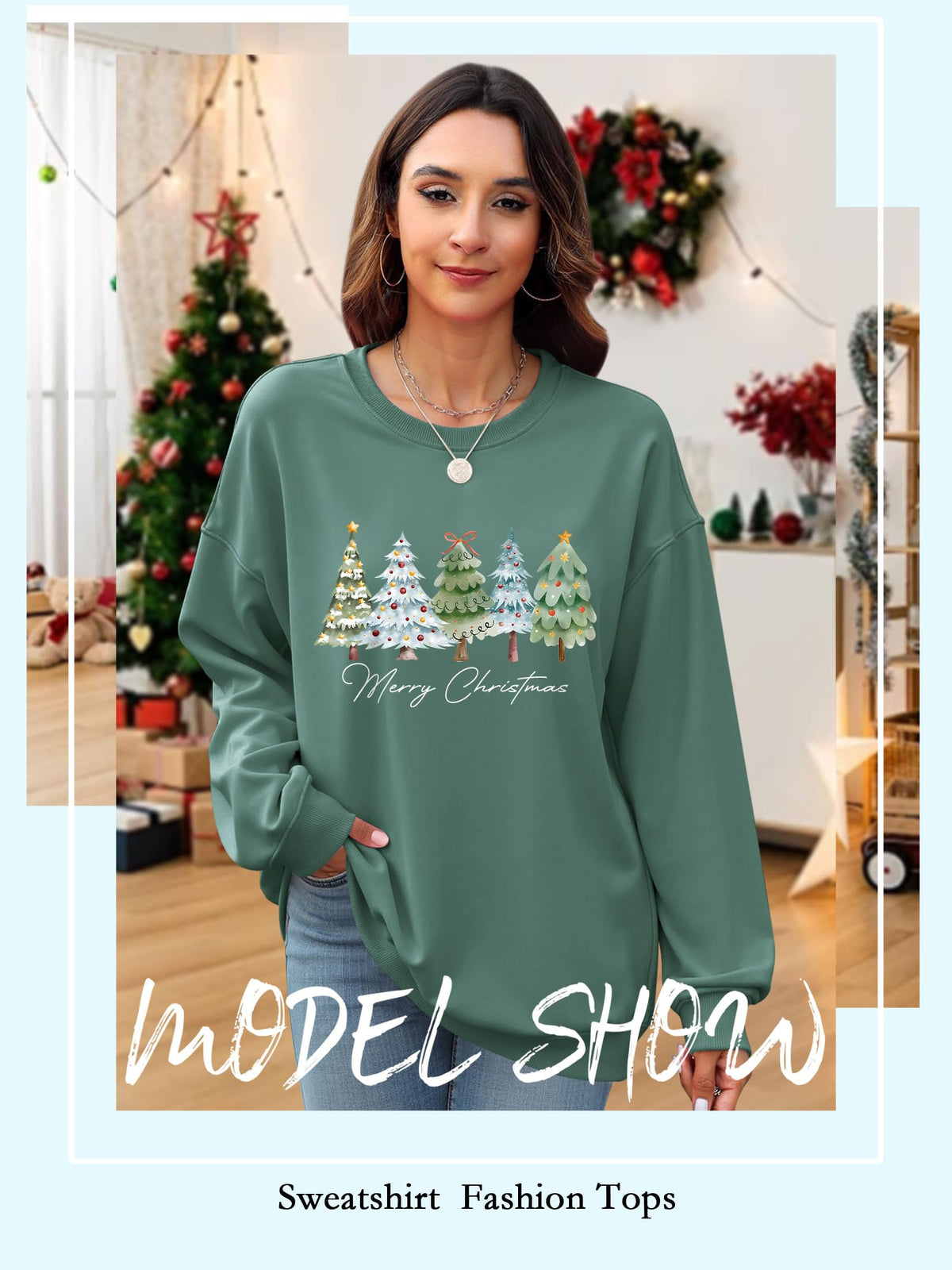 Christmas Shirts For Women Merry Christmas Graphic Crewneck Sweatshirt Tops