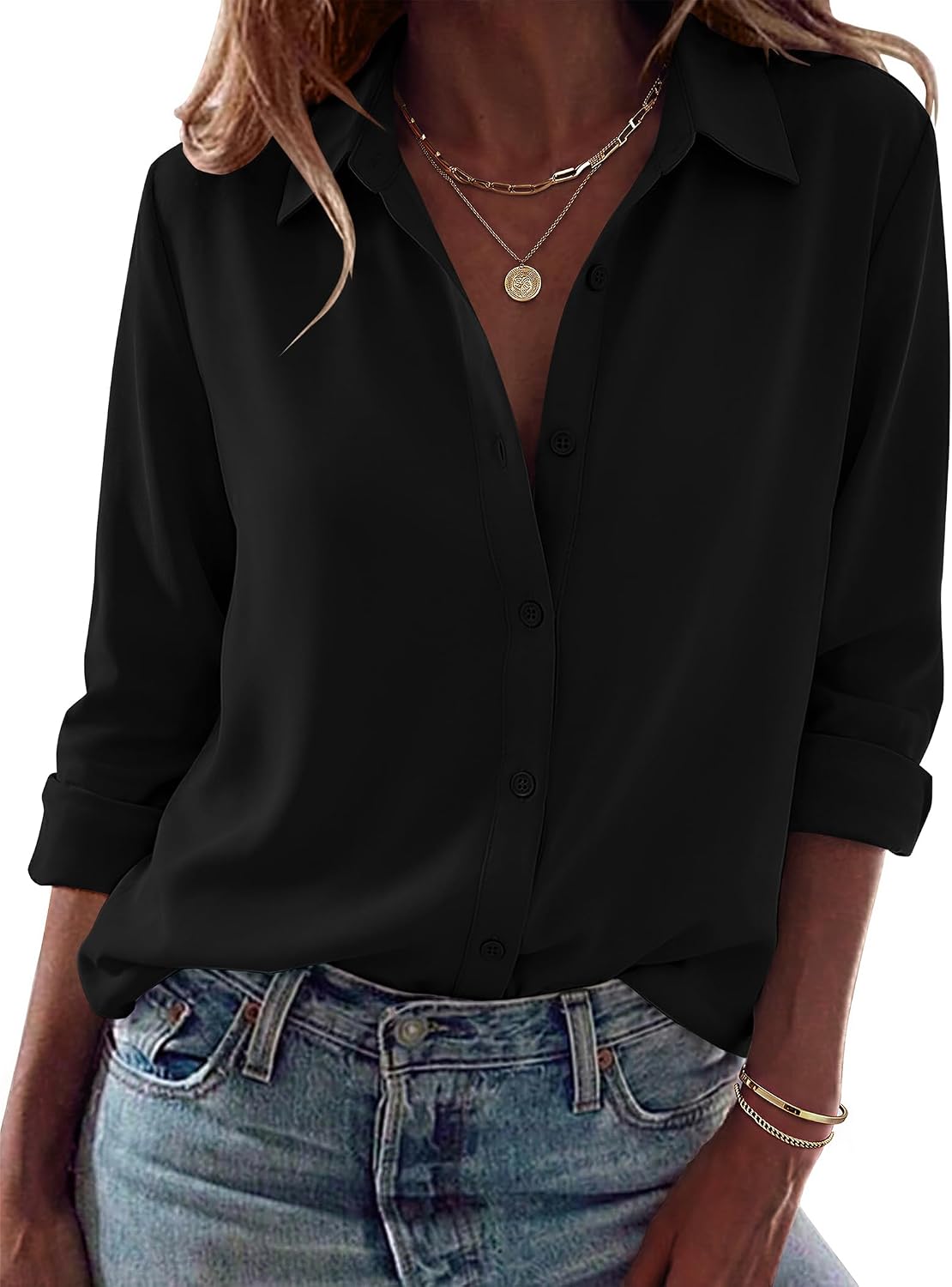 Zeagoo Blouses for Women Dressy Casual Long Sleeve Button Down Shirts Tops
