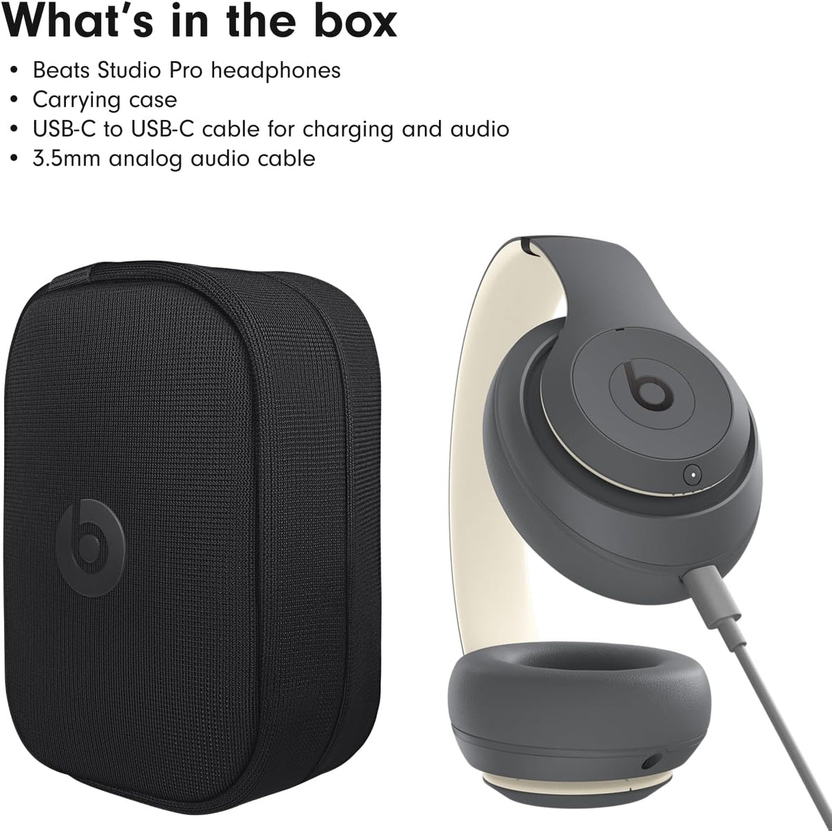 Beats Studio Pro Premium Wireless Over-Ear Headphones- Up to 40-Hour Battery Life, Active Noise Cancelling, Great for Travel & Commuting, USB-C Lossless Audio, Apple & Android Compatible -Black