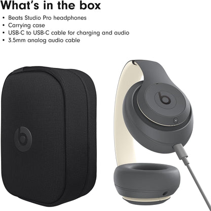 Beats Studio Pro Premium Wireless Over-Ear Headphones- Up to 40-Hour Battery Life, Active Noise Cancelling, Great for Travel & Commuting, USB-C Lossless Audio, Apple & Android Compatible -Black