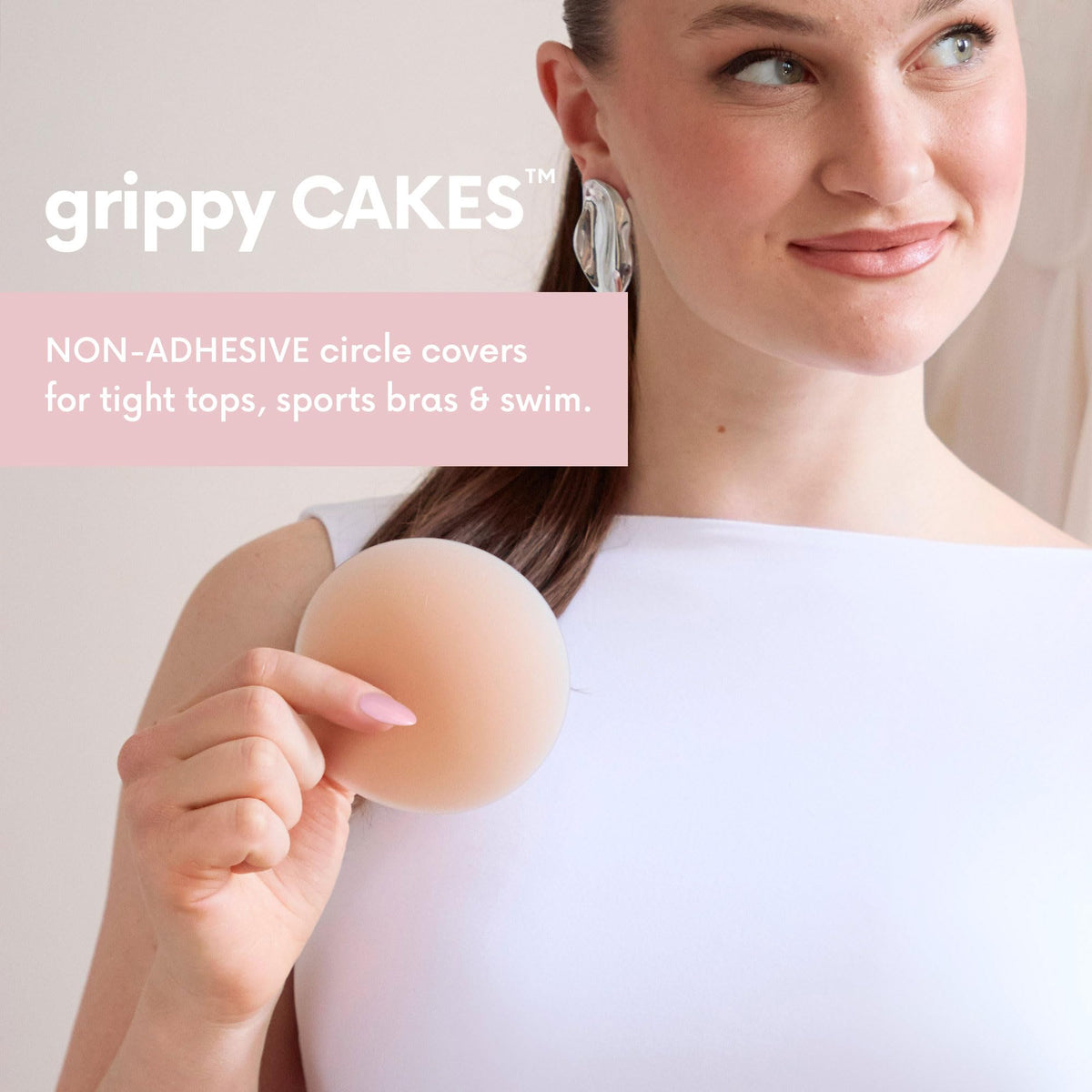 Cakes Body Grippy Non-Adhesive Silicone Nipple Covers for Women (No Sticky Adhesive) - Reusable, Silicone (Circle)
