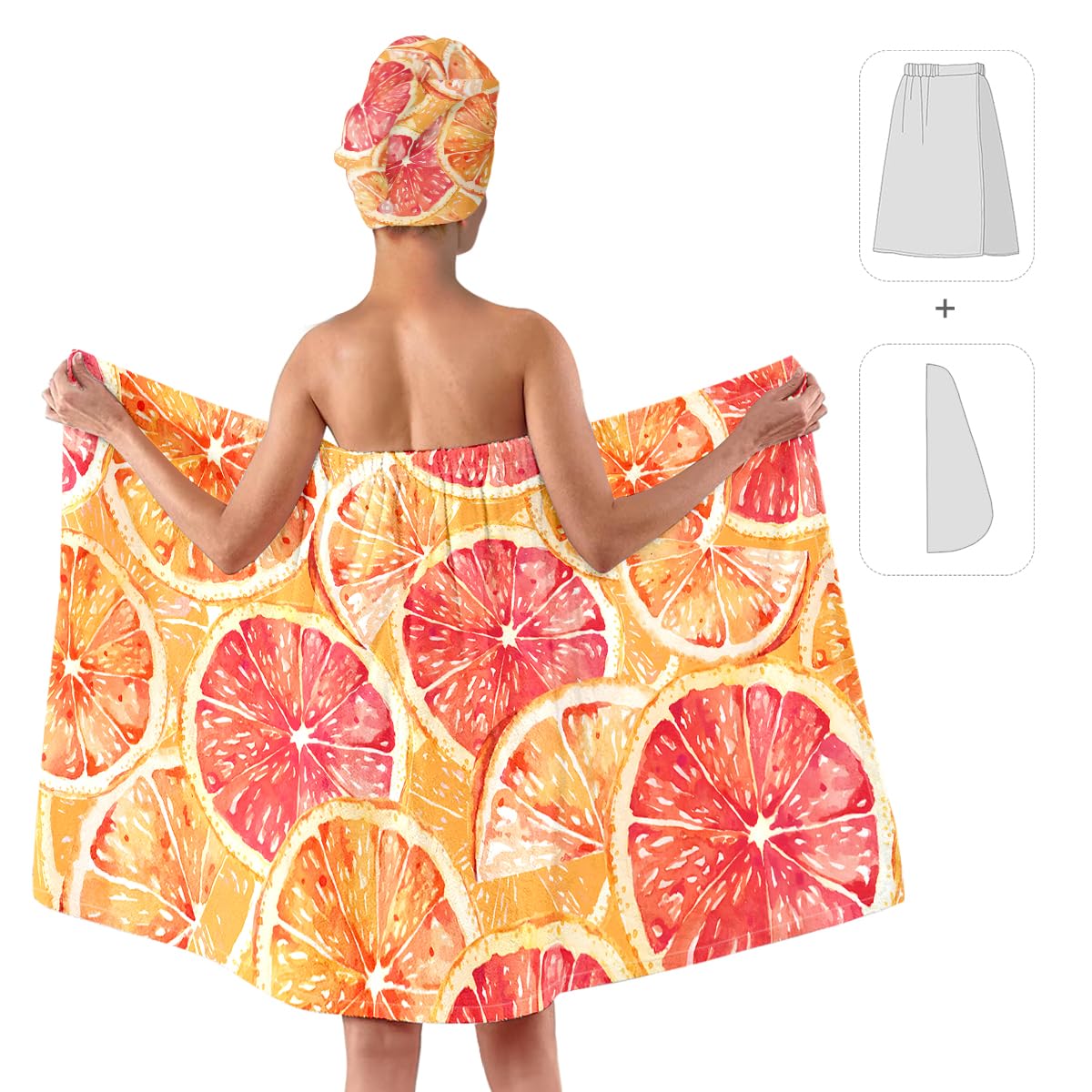 Bath Wrap and Hair Drying Towel Set – Microfiber Quick Dry