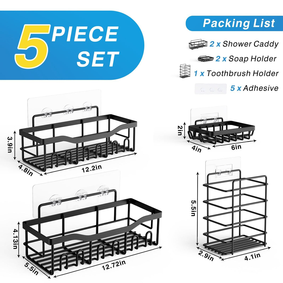 Eudele Adhesive Shower Caddy
