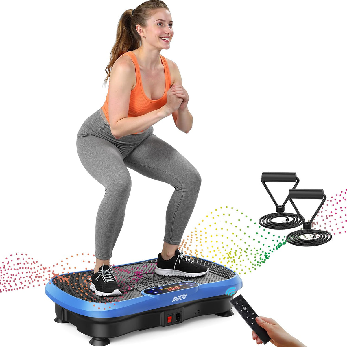 Axv Vibration Plate Fitness Platform Exercise Machine Vibrating Shaking Full Body Shaker Workout Vibrate Stand Shake Board Sport for Weight Loss Fat Burner for Gym Home Office
