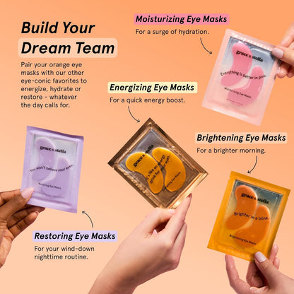 grace & stella New Brightening Eye Patches for Dark Circles (24 Pairs) - Vitamin C Under Eye Patches for Puffiness