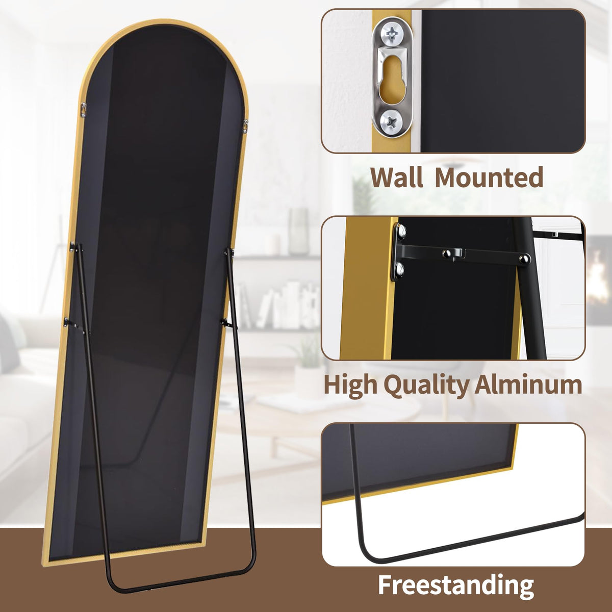 OGCAU Arched Full Length Mirror 76"x34"