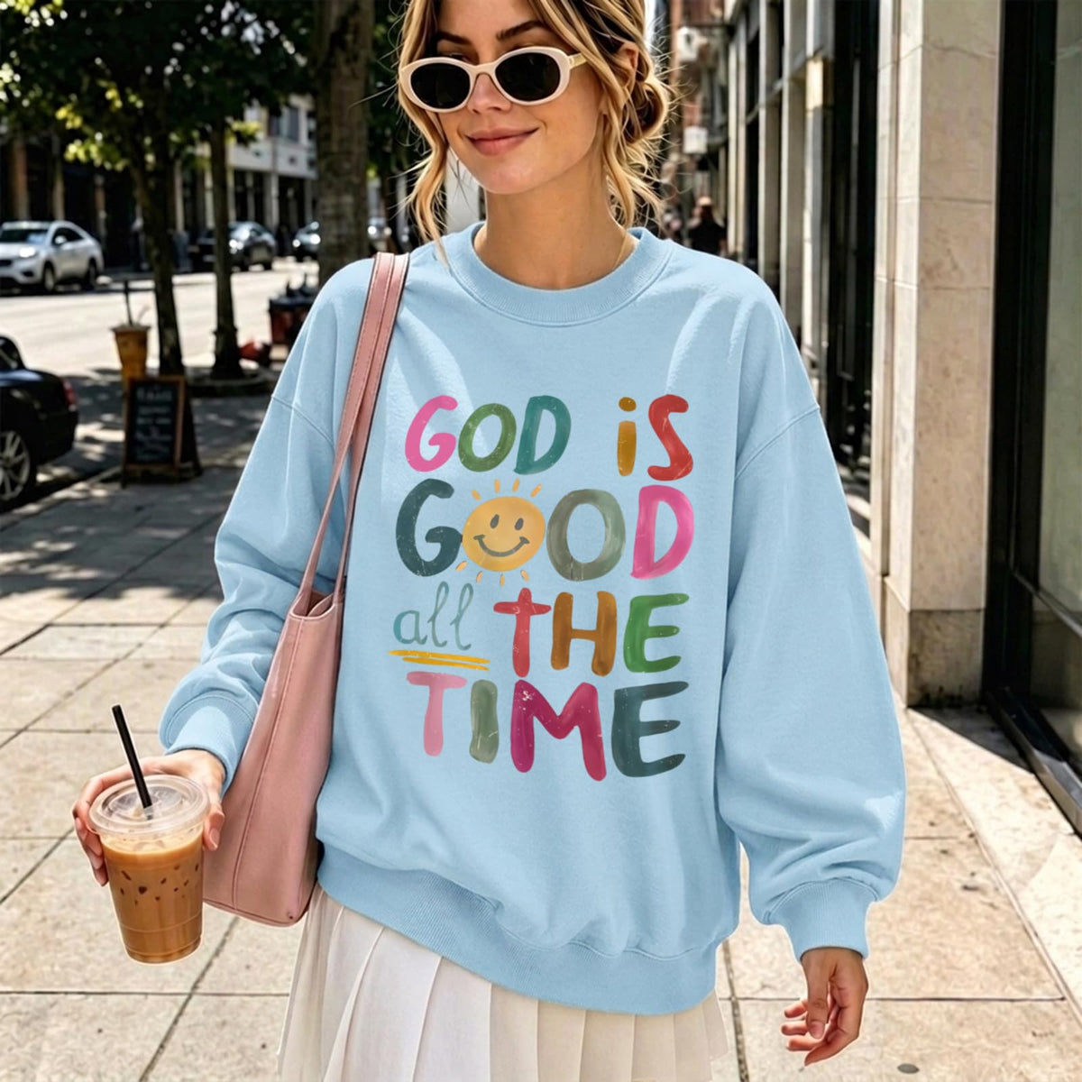 BeWithYou Christian Sweatshirts for Women -God is Good