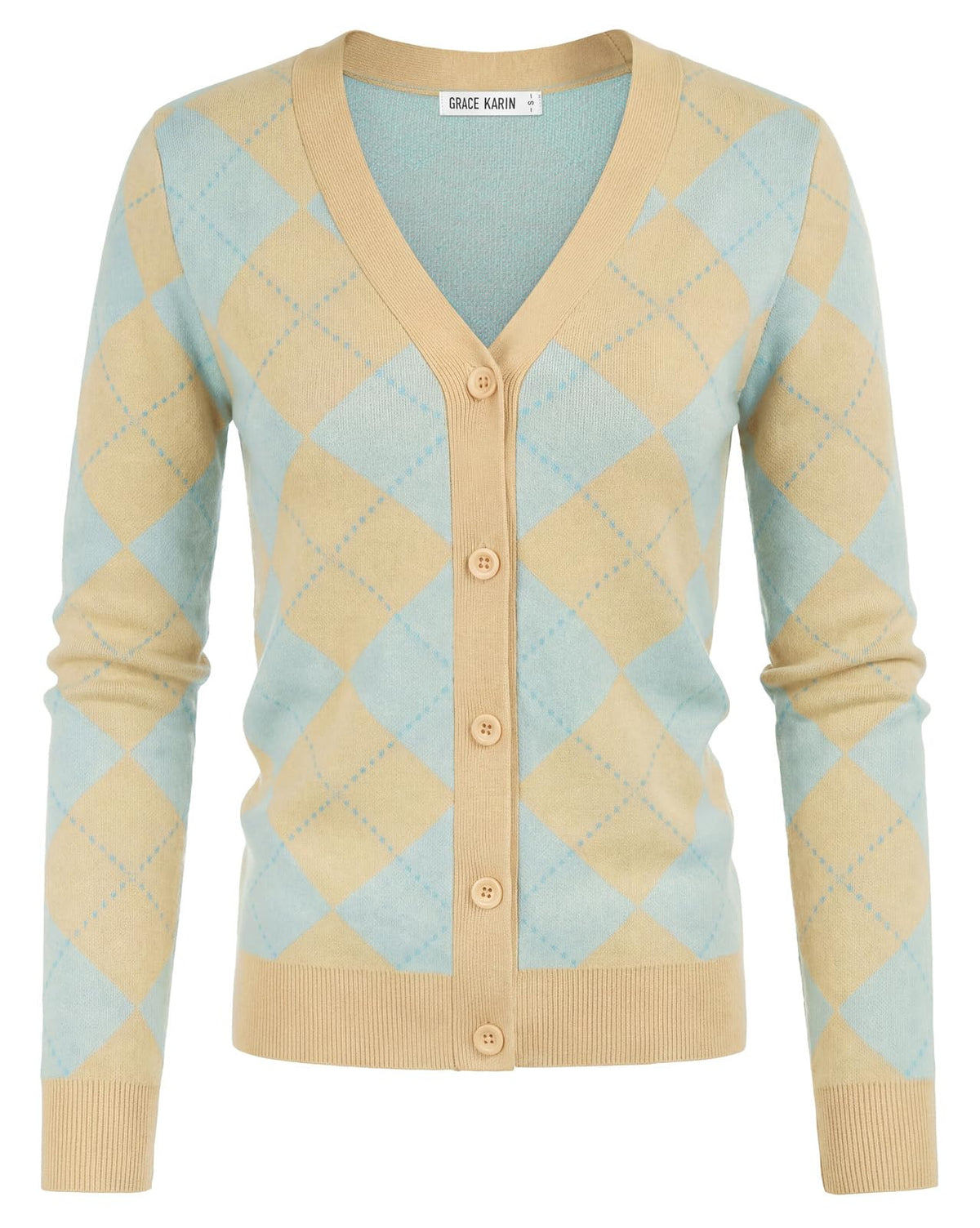 GRACE KARIN Cardigan Sweaters for Women - Argyle Sweater
