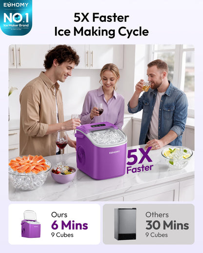 Euhomy Countertop Ice Maker Machine with Handle