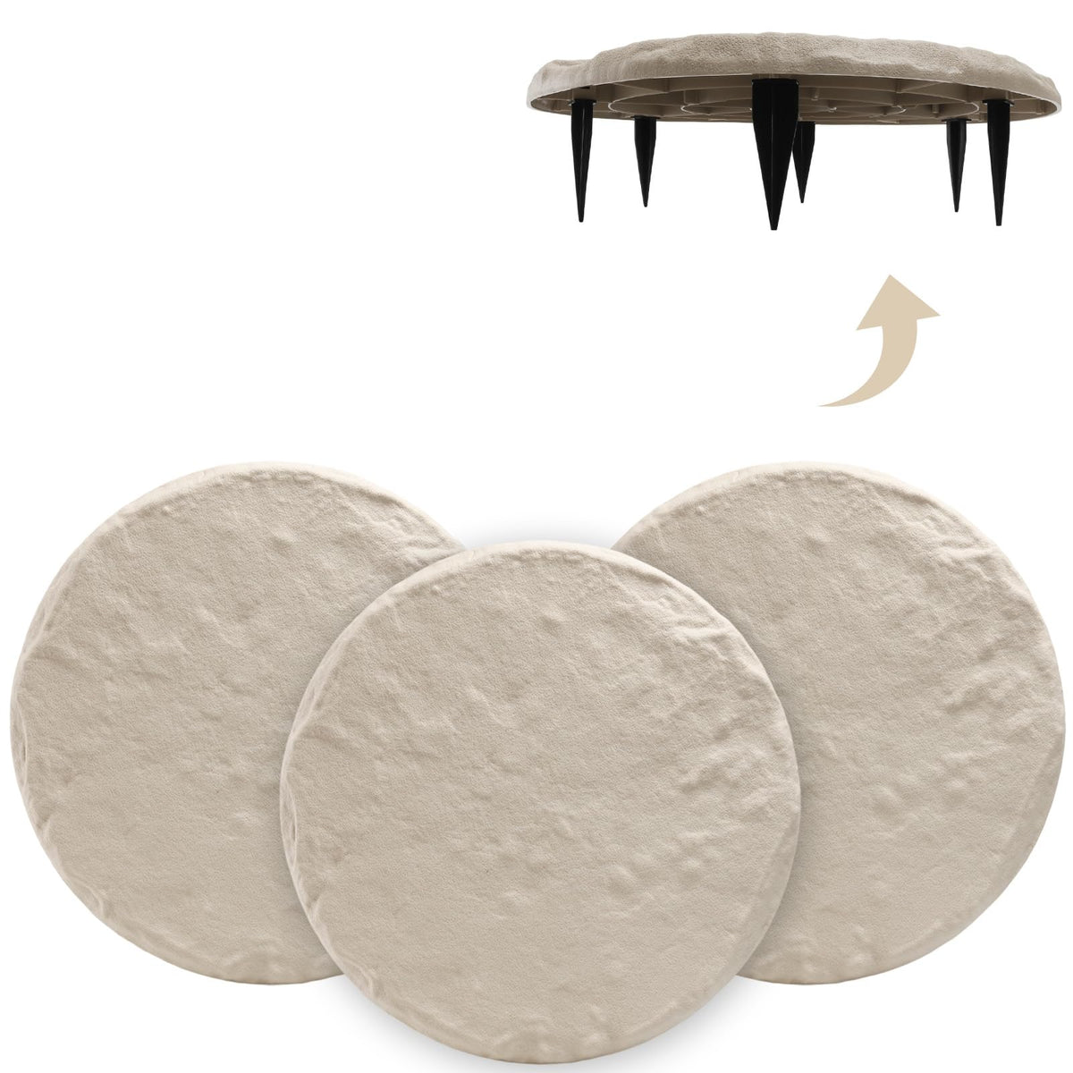 4Pcs Large Stepping Stones Outdoor Garden Walkway, Durable Plastic Pavers