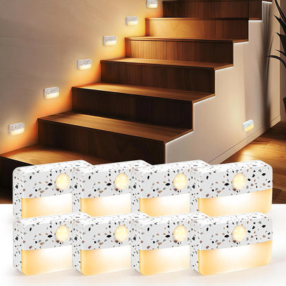 Guankai 8 Pack Motion Sensor Stair Light for Indoor, Battery Operated