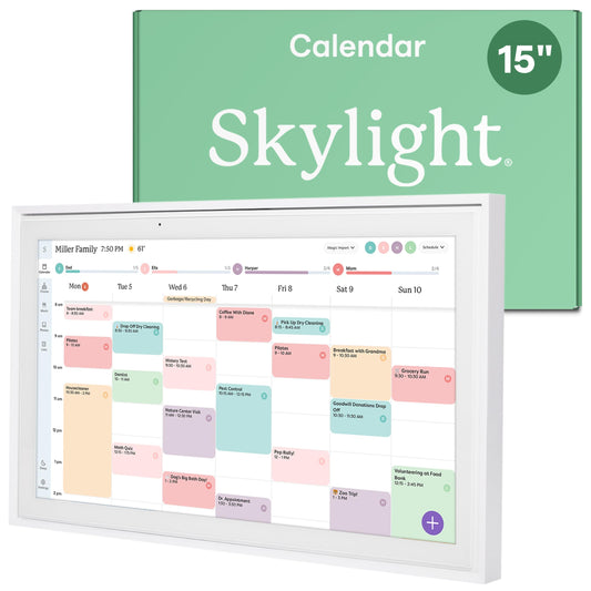 Skylight Calendar: 15-Inch Wall Planner Digital Calendar & Chore Chart, Smart Touchscreen Interactive Display