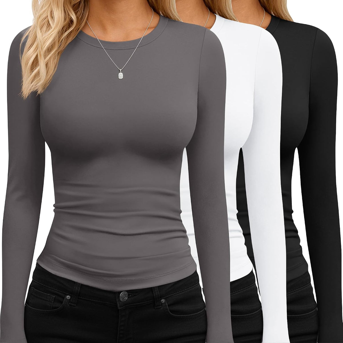 TNNZEET Long Sleeve Shirts for Women Fall Fashion Workout Crop Top Y2K 2026
