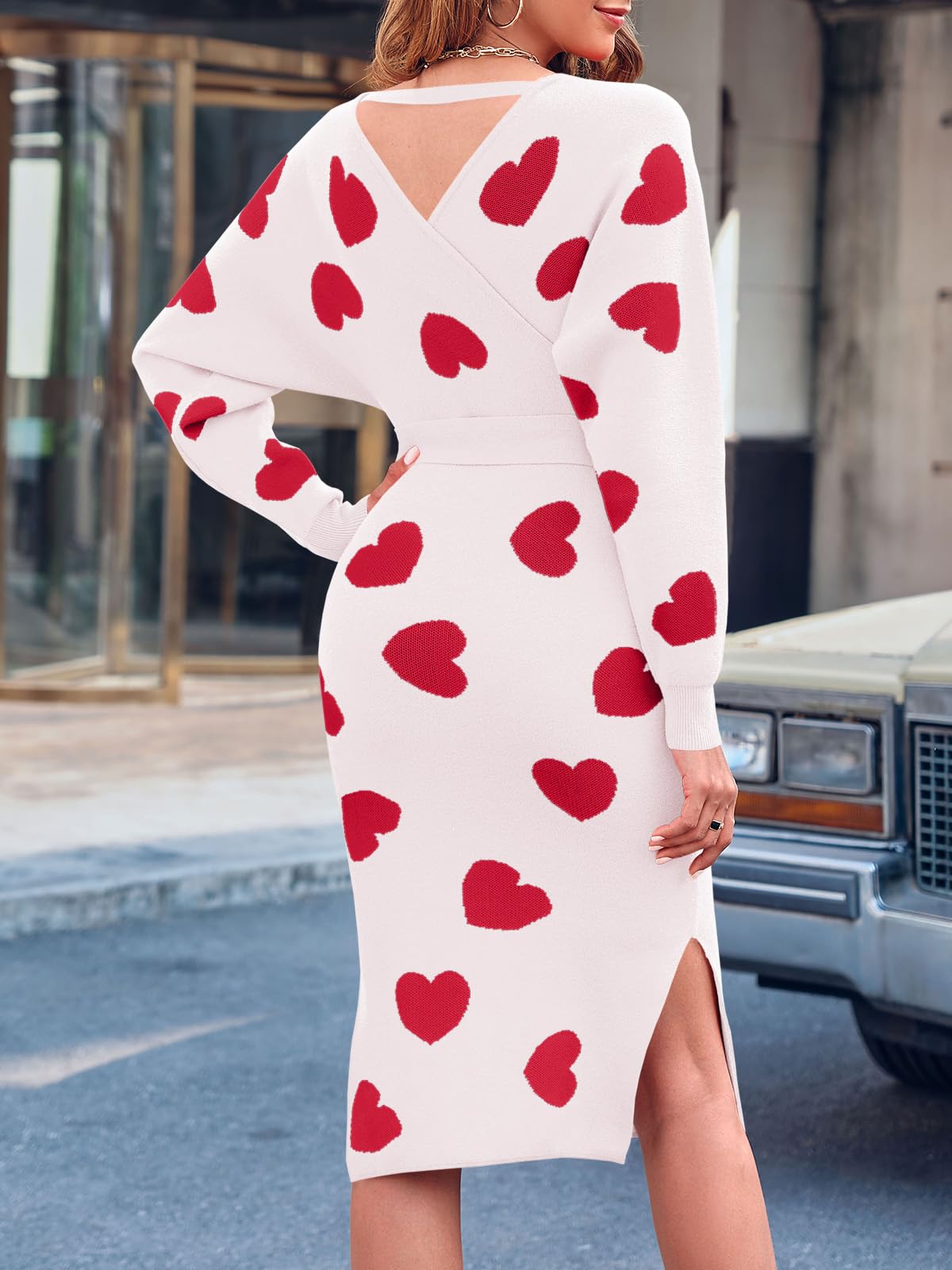 Womens Maxi Sweater Dress Long Sleeve Batwing Wrap V Neck Fall Dresses
